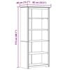 vidaXL Bookcase BODO Grey 80x38x180 cm Solid Wood Pine 5-Tier