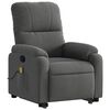 vidaXL Stand up Massage Recliner Chair Dark Grey Microfibre Fabric