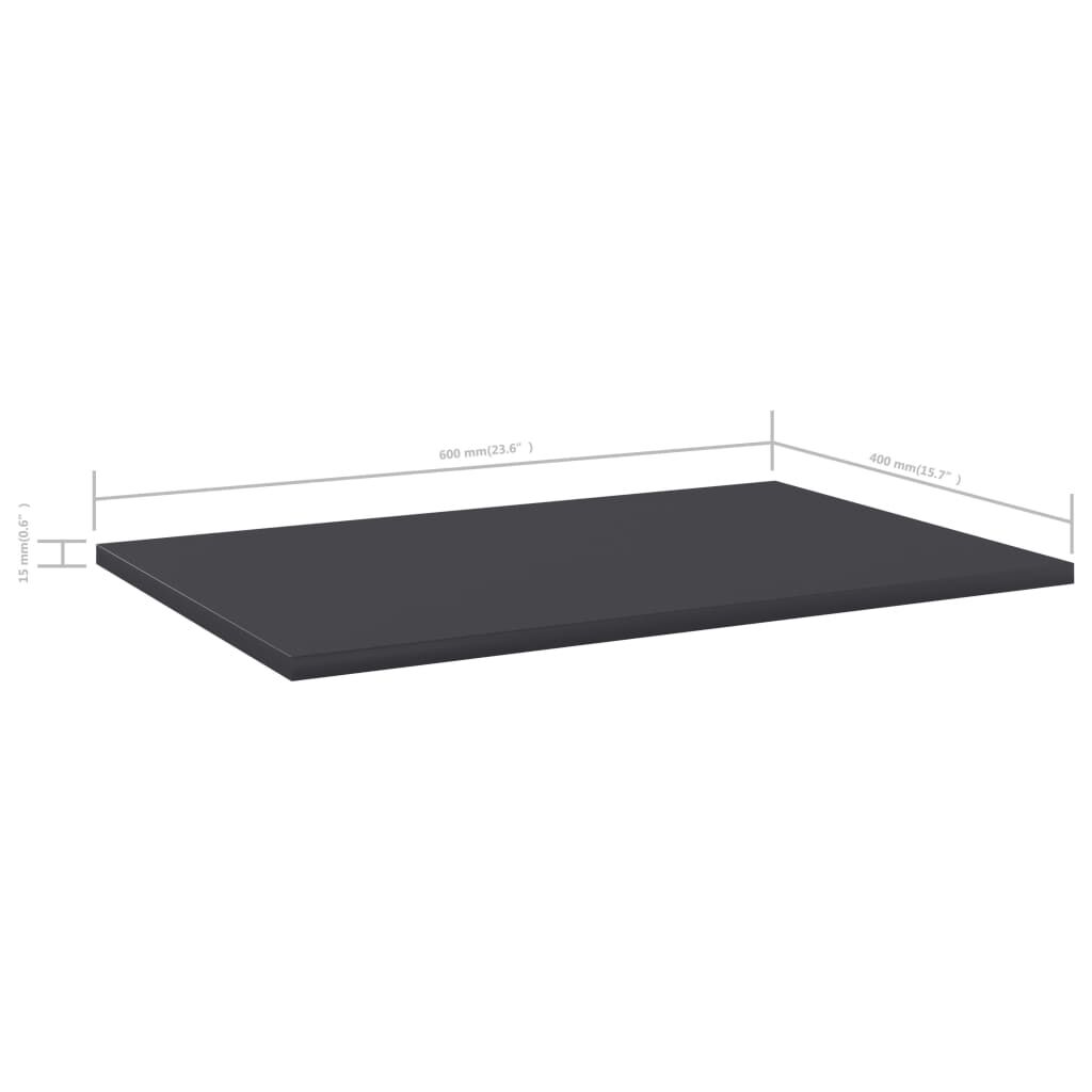 vidaXL Bookshelf Boards 8 pcs Grey 60x40x1.5 cm Engineered Wood