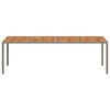 vidaXL Garden Table Grey 250x100x75 cm Poly Rattan