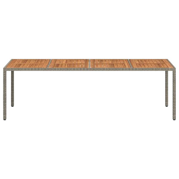 vidaXL Garden Table Grey 250x100x75 cm Poly Rattan