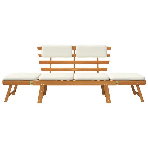 vidaXL Garden Bench with Cushions 2-in-1 190 cm Solid Acacia Wood