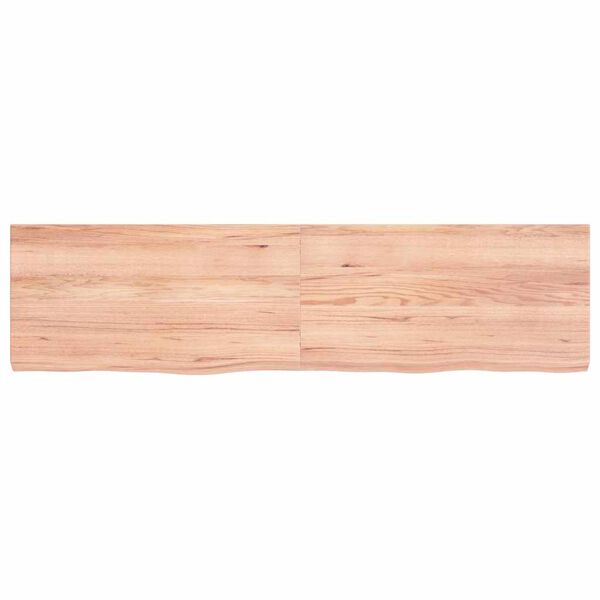 vidaXL Wall Shelf Light Brown 120x30x(2-4) cm Treated Solid Wood Oak