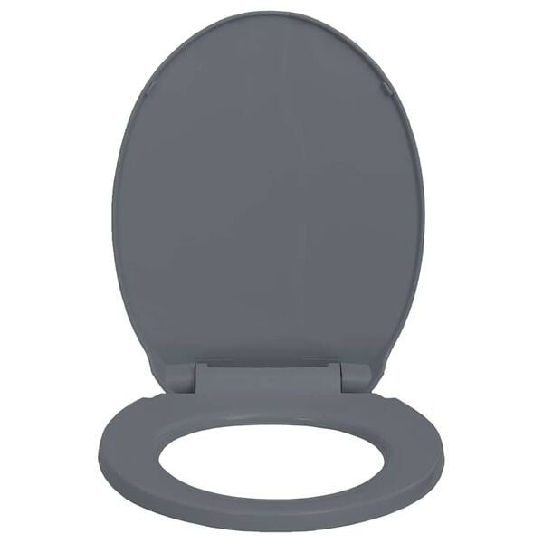 vidaXL Soft-Close Toilet Seat Quick Release Grey Oval