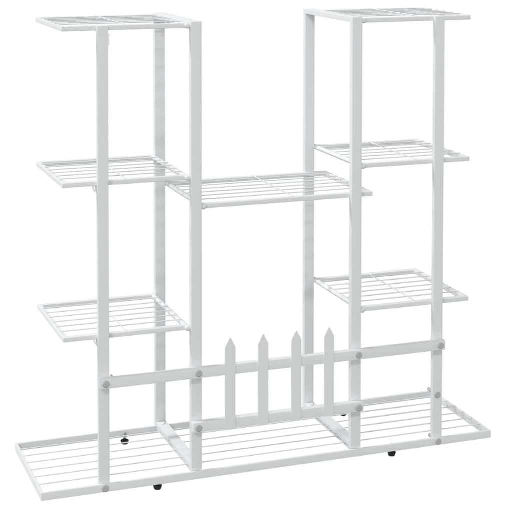 vidaXL Flower Stand 94.5x25x89 cm White Iron