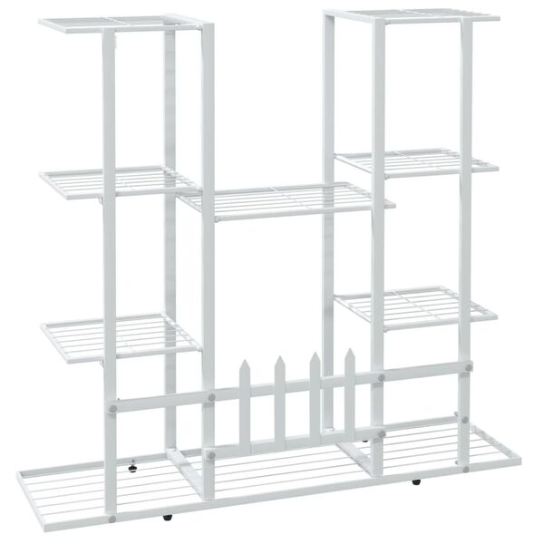 vidaXL Flower Stand 94.5x25x89 cm White Iron