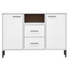vidaXL Sideboard with Metal Legs White 113x40x77 cm Solid Wood OSLO