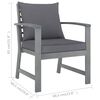 vidaXL Garden Chairs 2 pcs with Dark Grey Cushions Solid Acacia Wood