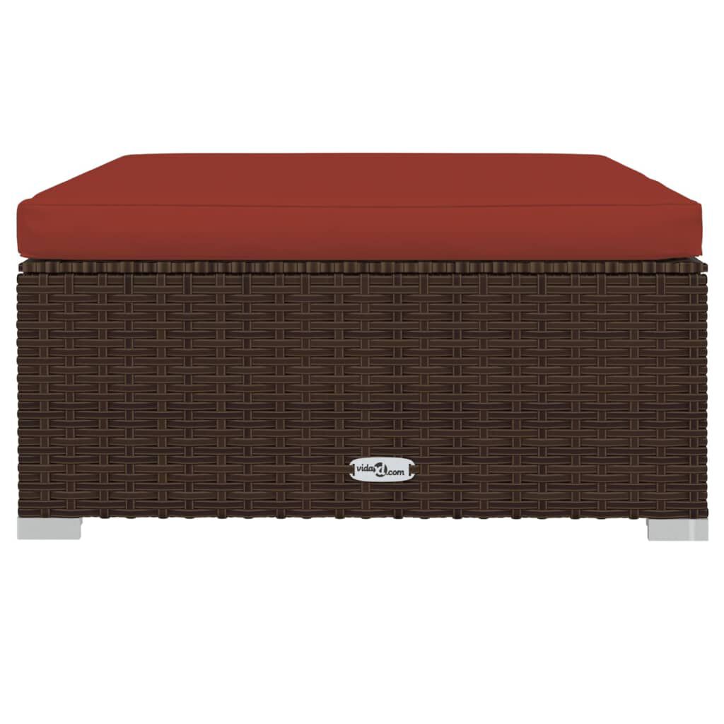 vidaXL 6 Piece Garden Lounge Set with Cushions Poly Rattan Brown