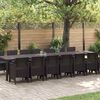 vidaXL Garden Dining Set with Cushions with Cushion 15 pcs Brown PP