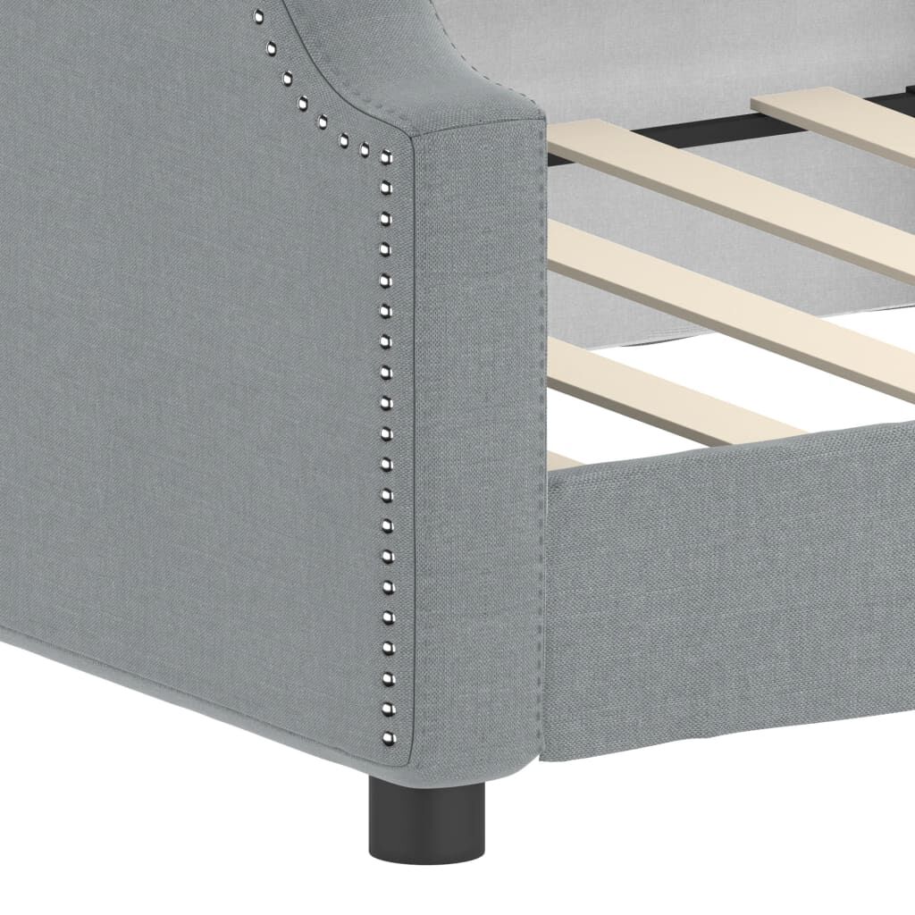 vidaXL Day Bed without Mattress Light Grey 100x190 cm Fabric