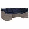 vidaXL Sofa Set with Cushion 6 pcs Grey Poly Rattan