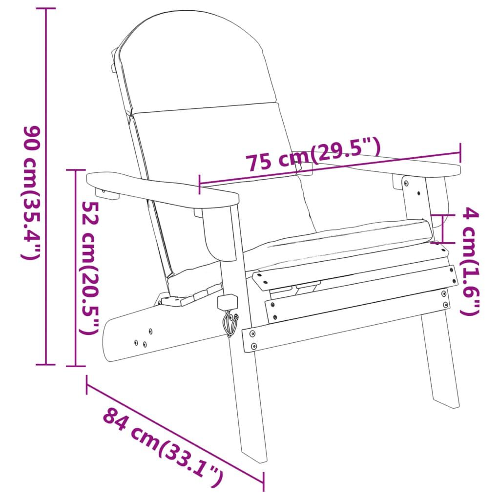 vidaXL 4 Piece Adirondack Garden Lounge Set Solid Wood Acacia