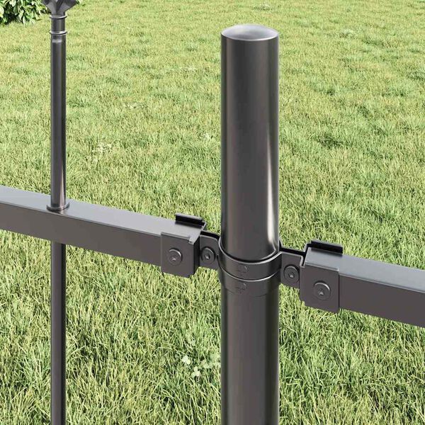 vidaXL Garden Fence 6 pcs Grey 10.2 x 0.8 m Powder-coated Steel