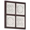 vidaXL Hand-Carved Wall Panel MDF 40x40x1.5 cm Brown and White