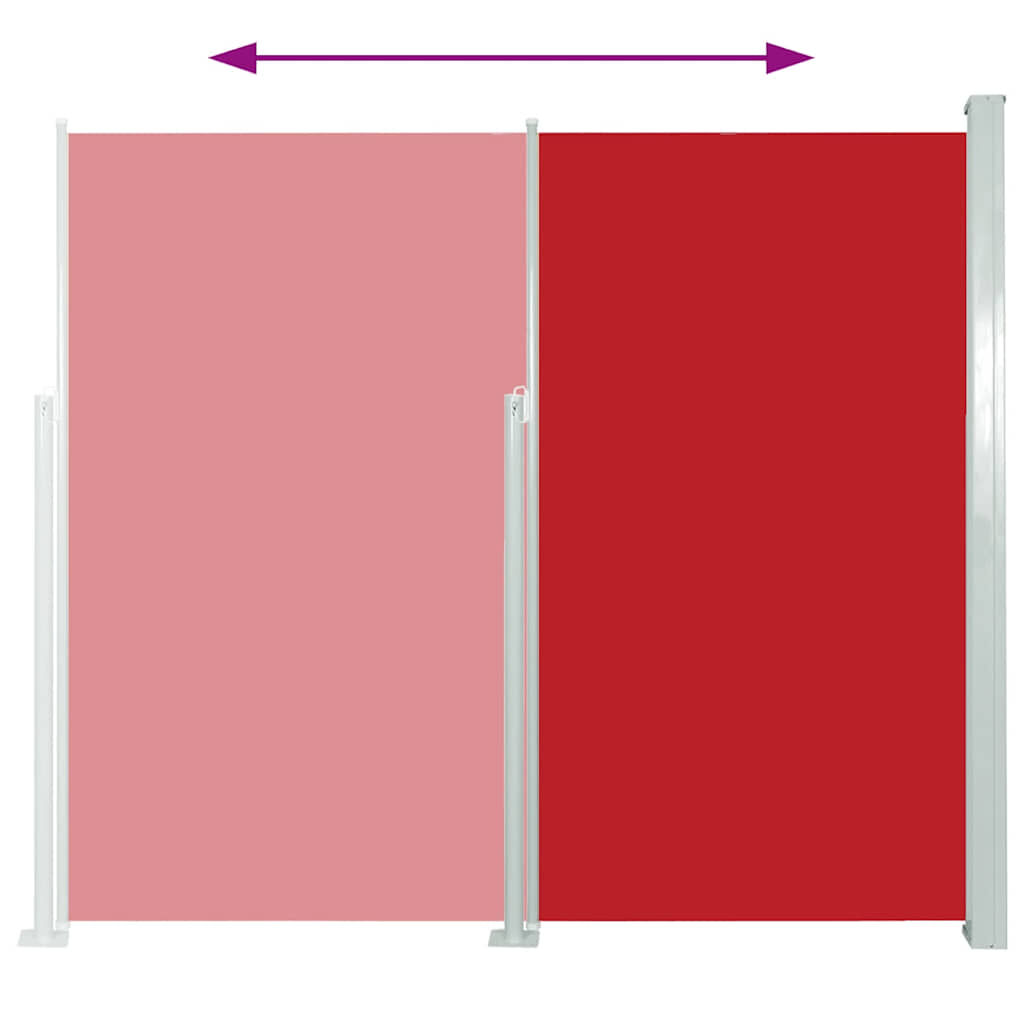 vidaXL Retractable Side Awning 160 x 500 cm Red