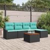 vidaXL Garden Sofa Set 6 pcs Black and turquoise