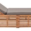 vidaXL Sun Lounger with Dark Grey Cushion Solid Teak Wood