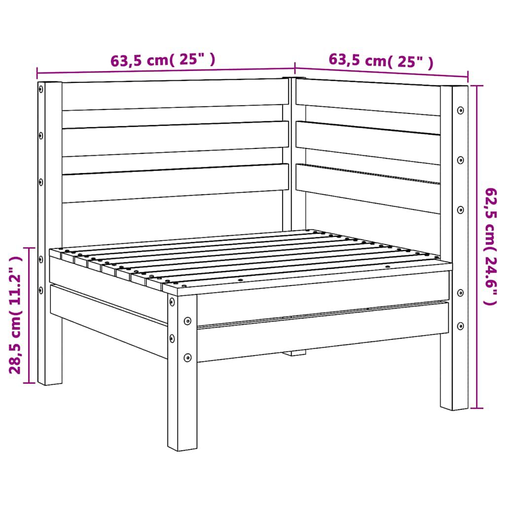 vidaXL Garden Corner Sofas 2 pcs Solid Pinewood