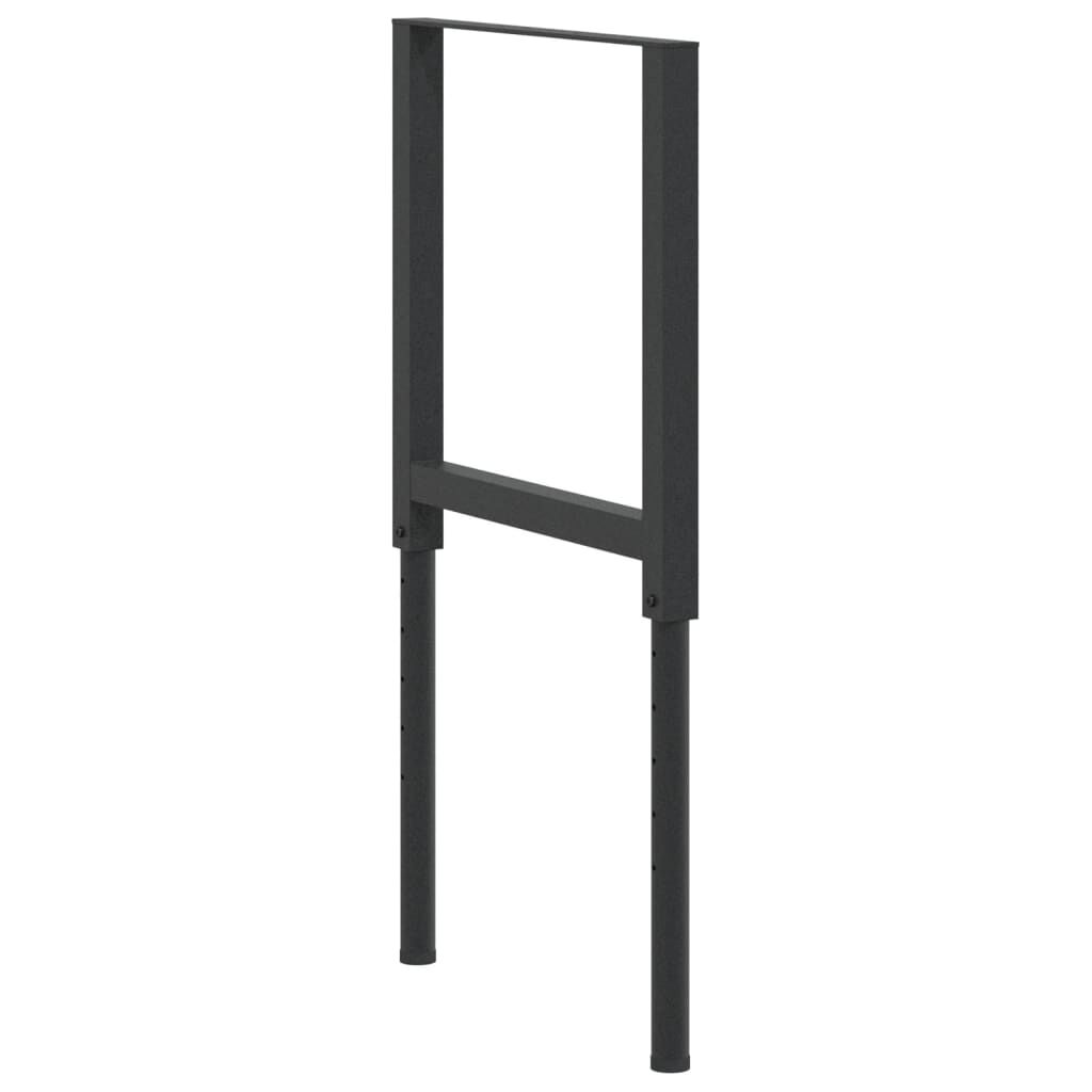 vidaXL Adjustable Work Bench Frames 2 pcs Metal 55x(69-95.5) cm Black