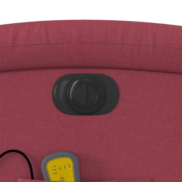 vidaXL Electric Massage Recliner Chair Wine Red Fabric