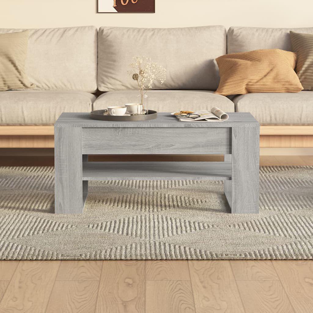 vidaXL Coffee Table Grey Sonoma 102x55x45 cm Engineered Wood