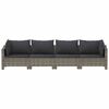 vidaXL 4 Piece Garden Lounge Set with Cushions Grey Poly Rattan