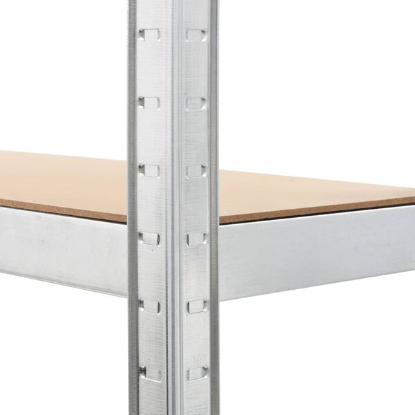 vidaXL Storage Shelf Silver 75x30x172 cm Steel and MDF