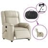 vidaXL Electric Massage Recliner Chair Cream Faux Leather