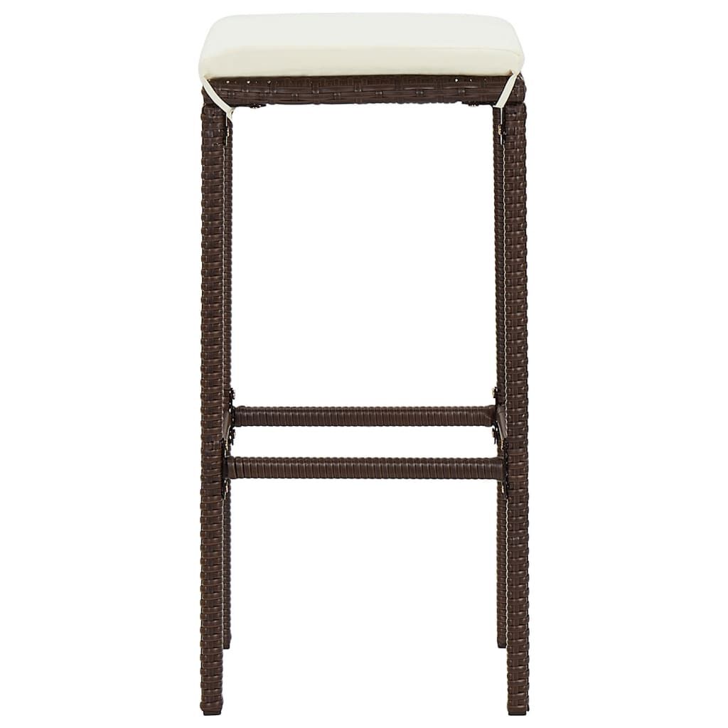 vidaXL 5 Piece Garden Bar Set Brown Solid Wood Acacia and Poly Rattan