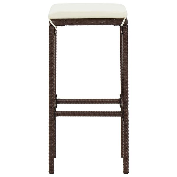 vidaXL 5 Piece Garden Bar Set Brown Solid Wood Acacia and Poly Rattan