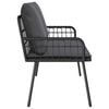 vidaXL Garden Bench with Cushion Grey 114 x 64 x 78cm Metal