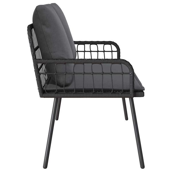 vidaXL Garden Bench with Cushion Grey 114 x 64 x 78cm Metal