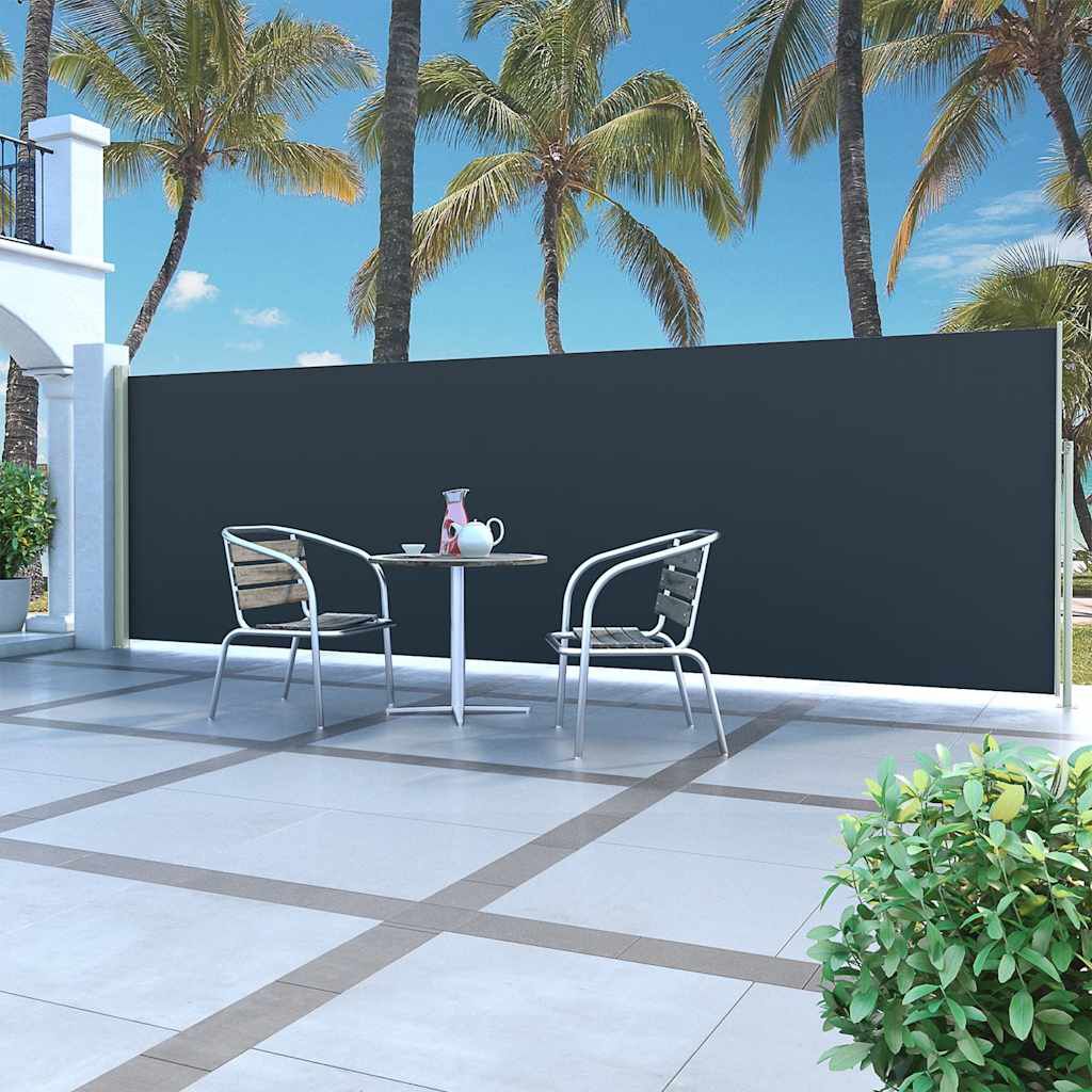 vidaXL Retractable Side Awning 160 x 500 cm Black