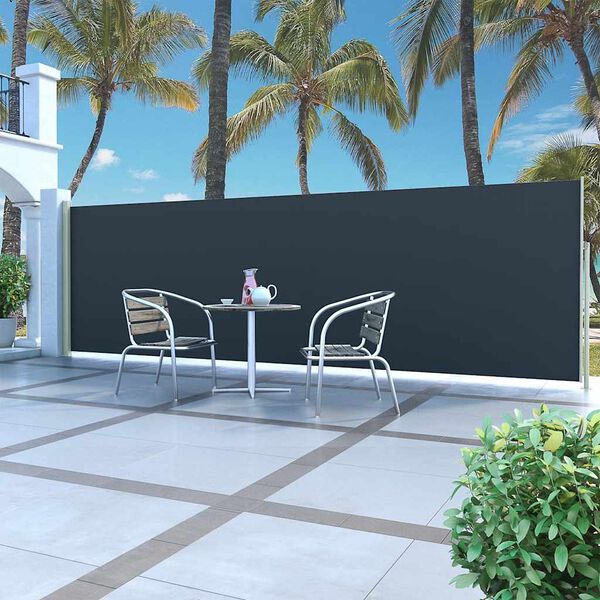vidaXL Retractable Side Awning 160 x 500 cm Black