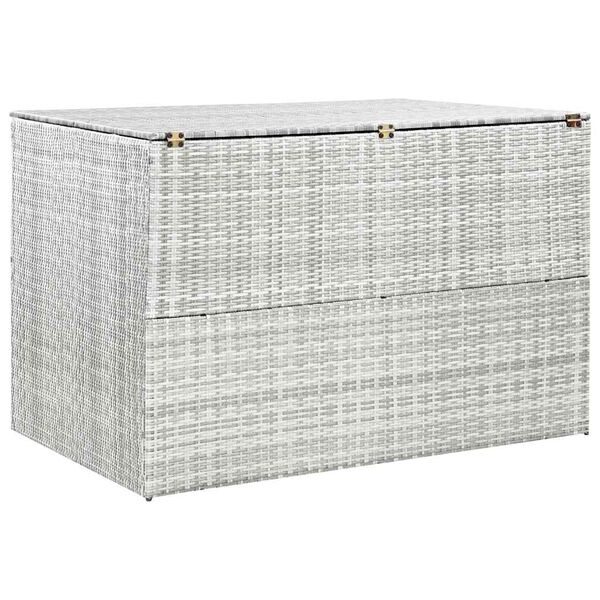 vidaXL Garden Storage Box Light Grey 150x100x100 cm Poly Rattan