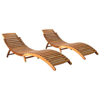 vidaXL Sun Loungers 2 pcs Solid Acacia Wood