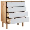 vidaXL Drawer Cabinet OTTA Brown&White 76.5x39.5x90cm Solid Wood Pine