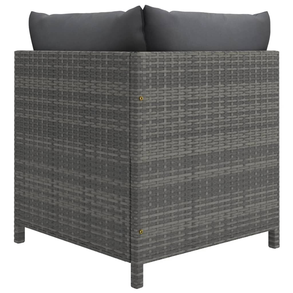 vidaXL 8 Piece Garden Lounge Set with Cushions Poly Rattan Grey