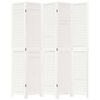 vidaXL Room Divider 5 Panels White Solid Wood Paulownia