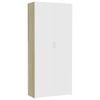 vidaXL Storage Cabinet White and Sonoma Oak 80x35.5x180 cm Engineered Wood