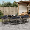 vidaXL 13 Piece Garden Dining Set with Cushions Grey Poly Rattan