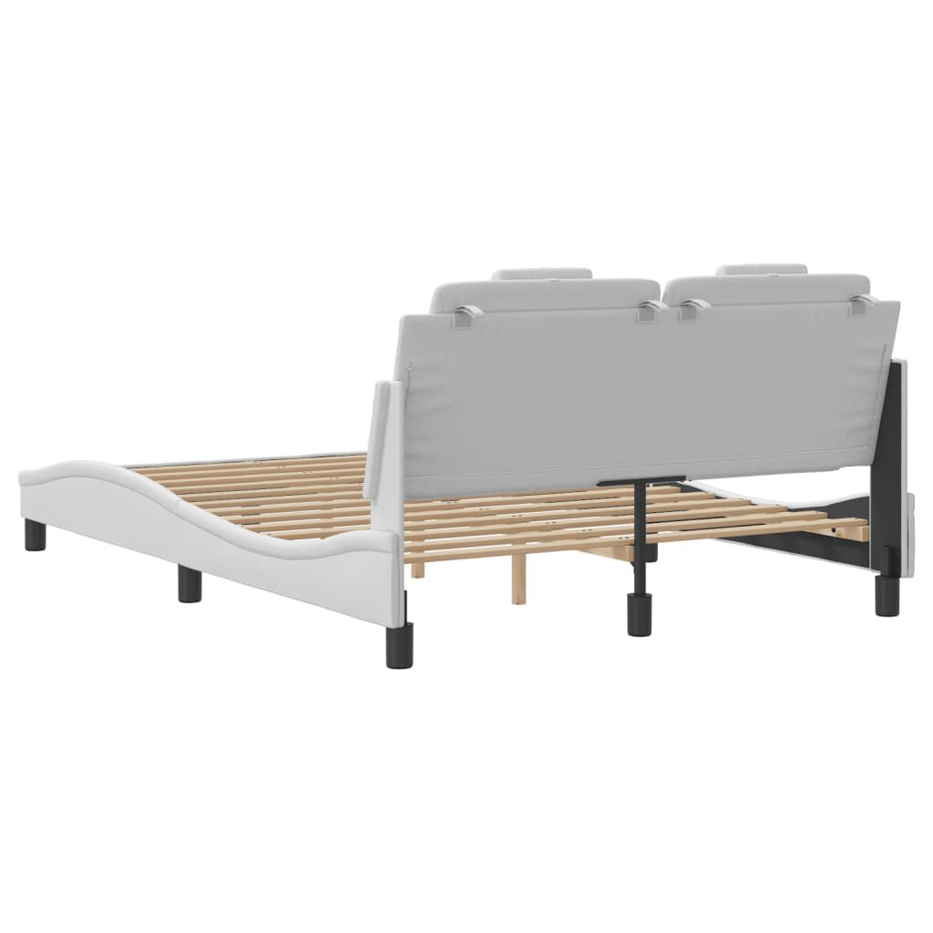 vidaXL Bed Frame without Mattress White 137x190 cm Faux Leather