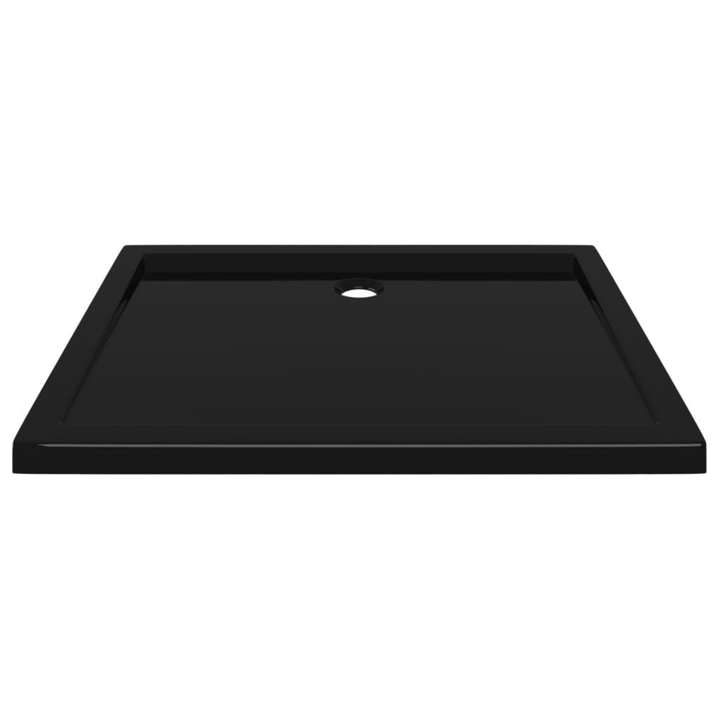 vidaXL Rectangular ABS Shower Base Tray Black 80x100 cm