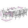 vidaXL 9 Piece Garden Dining Set with Cushions Grey Poly Rattan