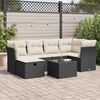 vidaXL 6 Piece Garden Sofa Set with Cushions Black Poly Rattan