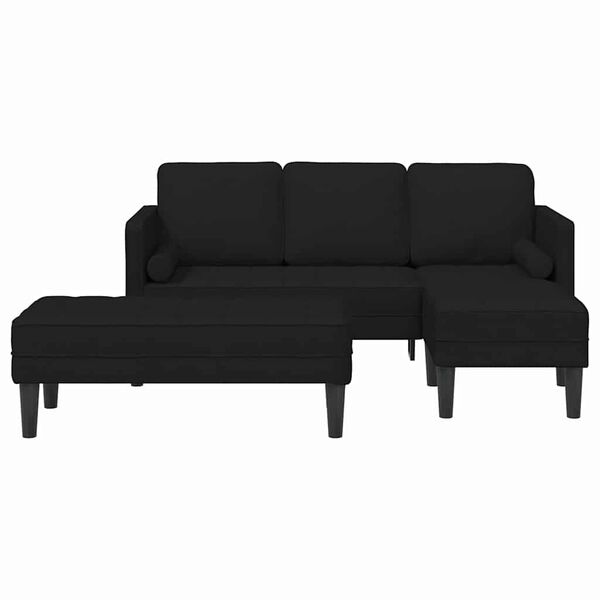vidaXL Sofa Set 2 pcs Black 173 x 131 x 67 cm Fabric