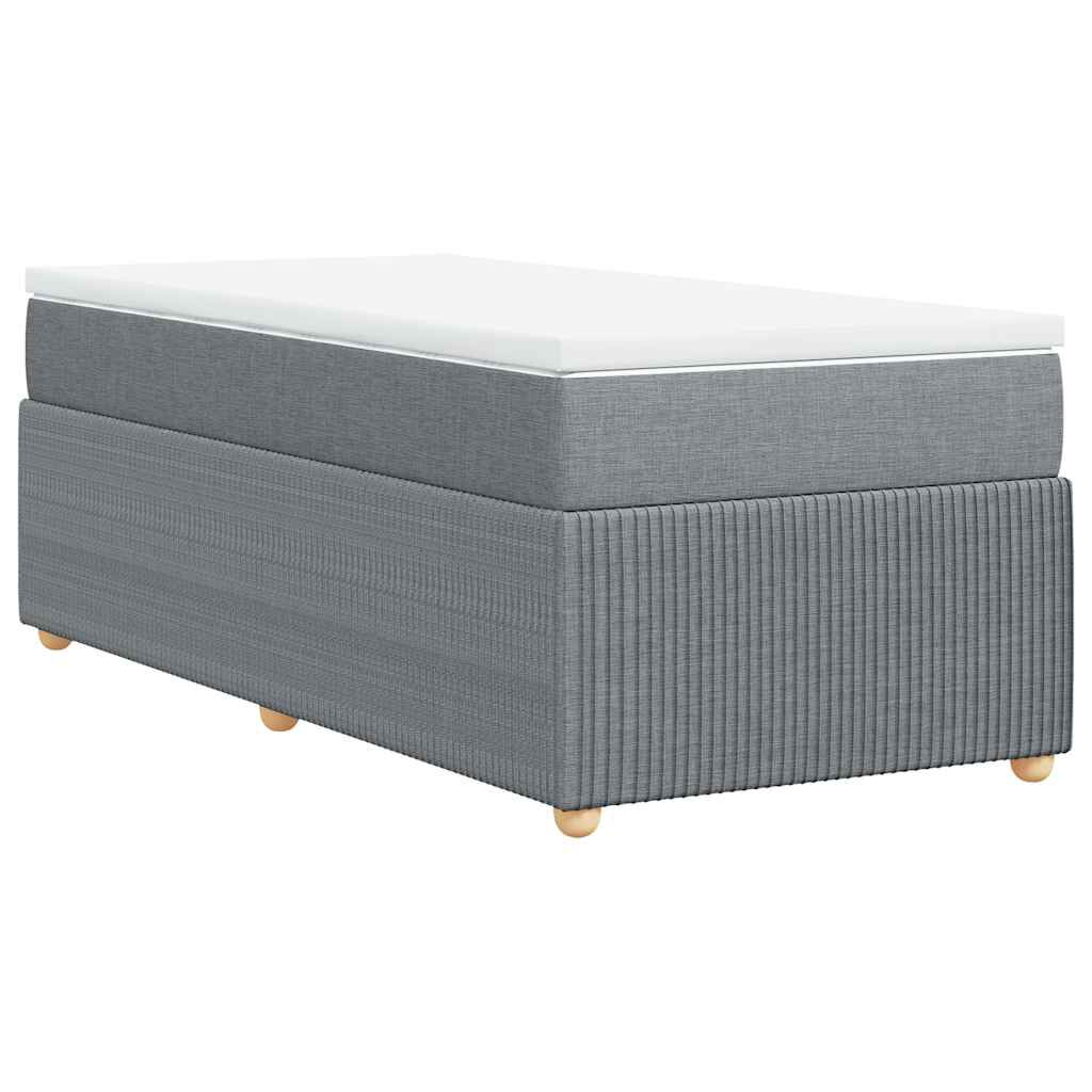 vidaXL Box Spring Bed with Mattress Light Grey Twin XL Fabric