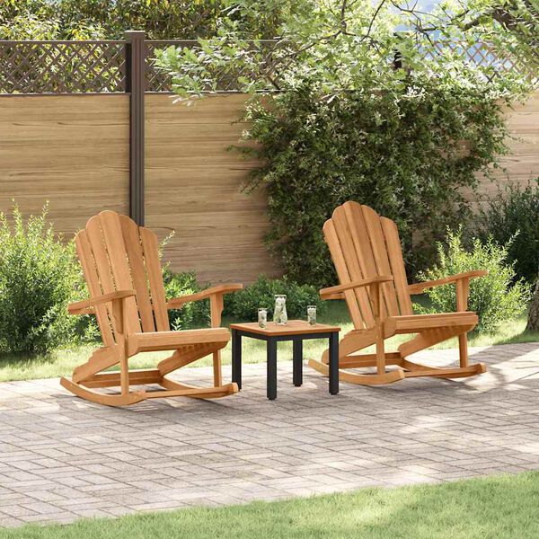 vidaXL Adirondack Rocking Chair 2 pcs Brown 100 x 77 x 99 cm