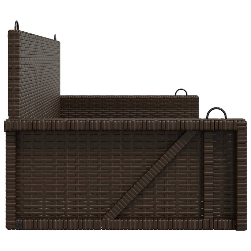 vidaXL Swing Bench Brown 119x56x48 cm Poly Rattan